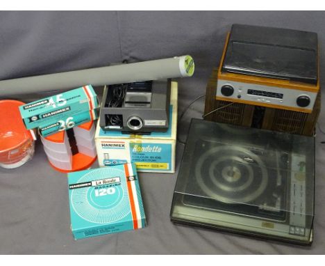 VINTAGE HIFI &amp; CINE EQUIPMENT including a R G D EA35 turn table, Hanimex Rondet 1200RFQ1 colour slide projector and acces