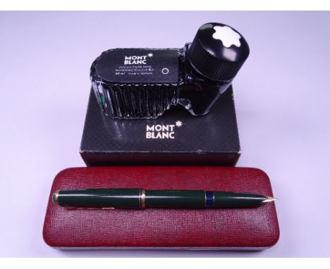 MONTBLANC - Vintage Black Montblanc ink 50 ml (No. 39100). Unused and in original box and Vintage (1960s-70s) Dark Green Mont