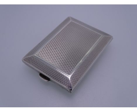 SILVER MATCH HOLDER, engine turned, by Goldsmiths, London 1928, 1.3ozs