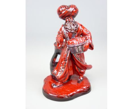 ROYAL DOULTON FLAMBE - figure 'The Lamp Seller' HN3278, 24cms H