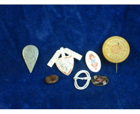 7x ORIGINAL NAZI BADGES FOUND IN POLAND.   A group of 7 100% original NAZI items all found in Poland including Labour Corps, 