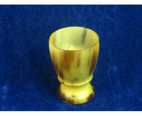 HORN EGG CUP C18/19th     A turned folk art type egg cup made from a single piece of cow horn.  10-15
