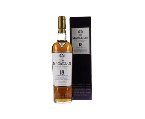 MACALLAN 1995 AGED 18 YEARS Single Malt Scotch Whisky Matured in sherry wood. 700ml, 43% volume, in carton.