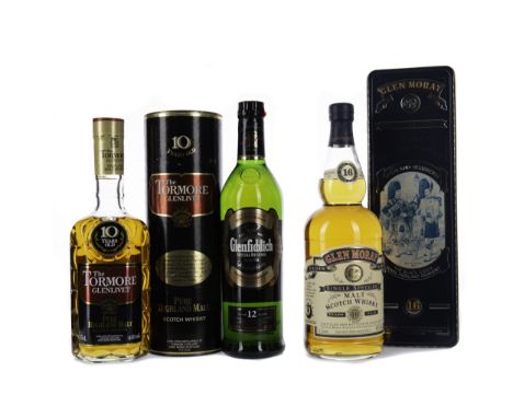 TORMORE-GLENLIVET 10 YEARS OLD Single Malt Scotch Whisky 75cl, 40% volume, in tube. GLENFIDDICH SPECIAL RESERVE AGED 12 YEARS