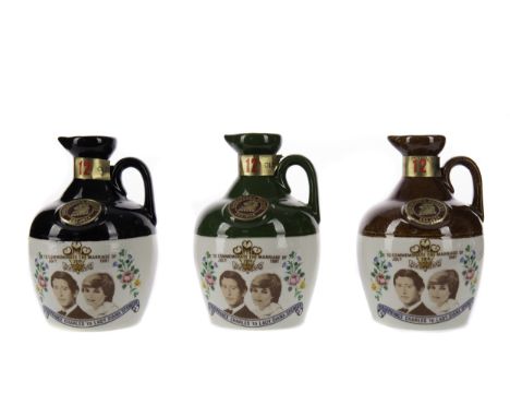 RUTHERFORD'S ROYAL MARRIAGE 12 YEARS OLD DECANTER - 18.75CL (3) Blended Scotch Whisky 18.75cl, 40% volume. Three bottles.