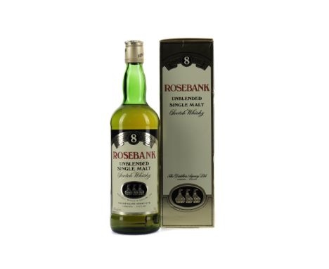 ROSEBANK 8 YEARS OLD Single Malt Scotch Whisky 75cl, 40% volume, in carton.