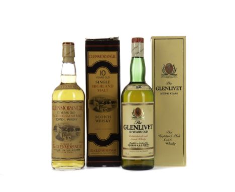 GLENMORANGIE TEN YEARS OLD Single Malt Scotch Whisky 75cl, 40% volume, in carton. GLENLIVET AGED 12 YEARS Single Malt Scotch 