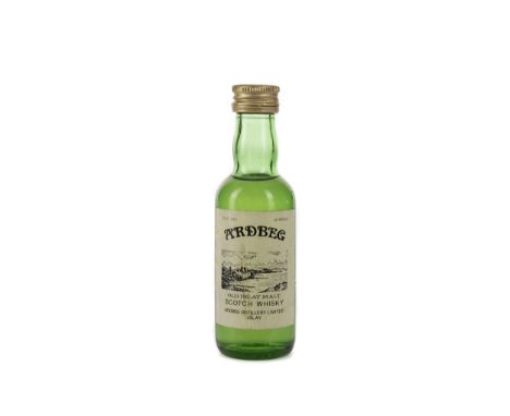 ARDBEG WHITE LABEL MINIATURE Single Malt Scotch Whisky 1 2/3 fl.oz, 80° proof.