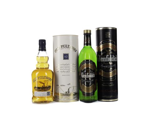 GLENFIDDICH SPECIAL OLD RESERVE Single Malt Scotch Whisky 70cl, 40% volume, in tube. OLD PULTENEY AGED 12 YEARS Single Malt S