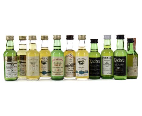 TWELVE ISLAY SINGLE MALT WHISKIES Single Malt Scotch Whisky Includes Ardbeg 17 years old (40%), Bowmore Forth Bridge Centenni