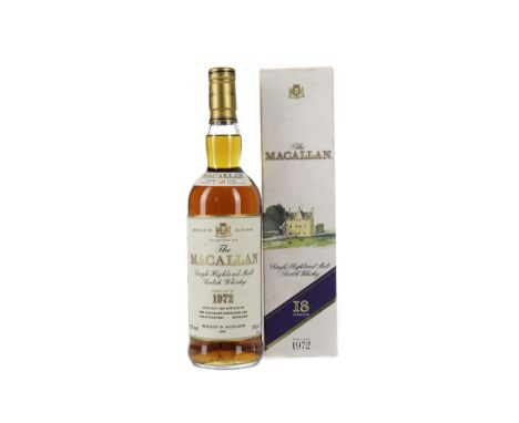 MACALLAN 1972 18 YEARS OLD Single Malt Scotch Whisky Matured in sherry wood, bottled 1990. 75cl, 43% volume, in carton.
