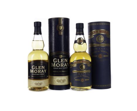 GLEN MORAY 12 YEARS OLD Single Malt Scotch Whisky 70cl, 40% volume, in tube. GLEN MORAY NAS Single Malt Scotch Whisky 70cl, 4