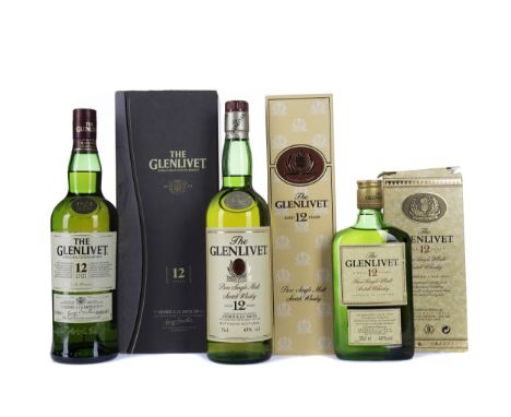 GLENLIVET AGED 12 YEARS Single Malt Scotch Whisky 75cl, 43% volume, in carton. GLENLIVET AGED 12 YEARS Single Malt Scotch Whi