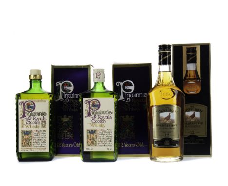 PINWINNIE ROYAL 12 YEARS OLD Blended Scotch Whisky 75cl, 43% volume, in carton. PINWINNIE ROYAL 12 YEARS OLD Blended Scotch W