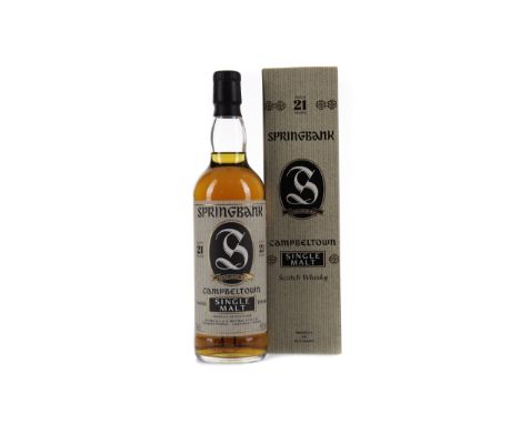 SPRINGBANK AGED 21 YEARS Single Malt Scotch Whisky 70cl, 46% volume, in carton.