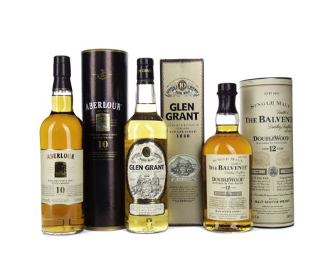 ABERLOUR 10 YEARS OLD Single Malt Scotch Whisky 70cl, 40% volume, in tube. GLEN GRANT AGED 10 YEARS Single Malt Scotch Whisky