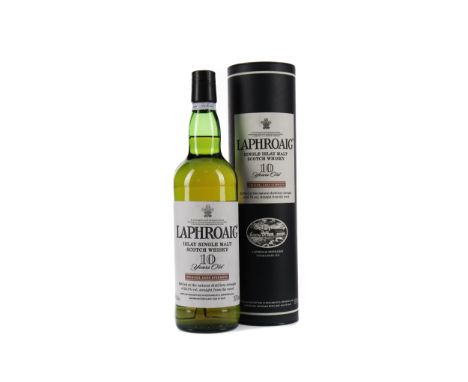 LAPHROAIG ORIGINAL CASK STRENGTH 10 YEARS OLD Single Malt Scotch Whisky 70cl, 55.7% volume, in tube.