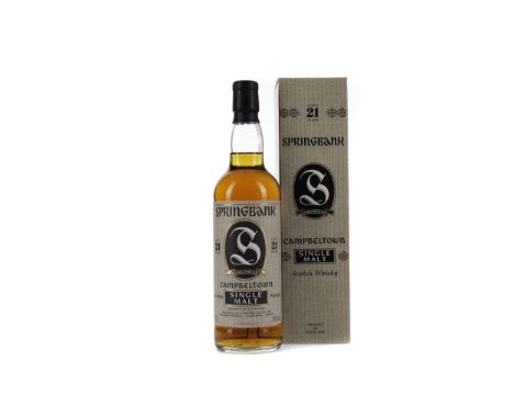 SPRINGBANK AGED 21 YEARS Single Malt Scotch Whisky 70cl, 46% volume, in carton.