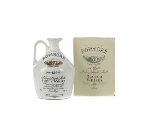 BOWMORE GLASGOW GARDEN FESTIVAL 1988 AGED 15 YEARS Single Malt Scotch Whisky 75cl, 40% volume, white ceramic flagon with stop