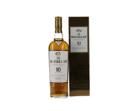 MACALLAN 10 YEARS OLD Single Malt Scotch Whisky Matured in sherry casks. 700ml, 40% volume, in carton.