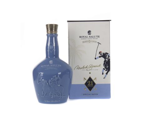CHIVAS REGAL ROYAL SALUTE AGED 21 YEARS - THE BEACH POLO EDITION Blended Scotch Whisky 70cl, 40% volume, in box.