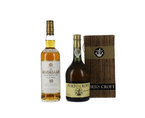MACALLAN 10 YEARS OLD Single Malt Scotch Whisky Matured in sherry casks. 700ml, 40% volume. CROFT LACRIMA CHRISTI Oporto, Por