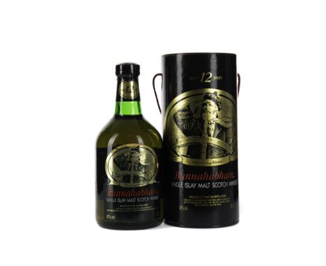 BUNNAHABHAIN AGED 12 YEARS Single Malt Scotch Whisky 70cl, 40% volume, in tube.