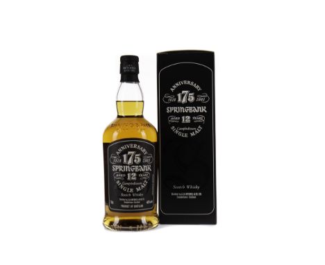 SPRINGBANK 175TH ANNIVERSARY AGED 12 YEARS Single Malt Scotch Whisky 70cl, 46% volume, in carton.