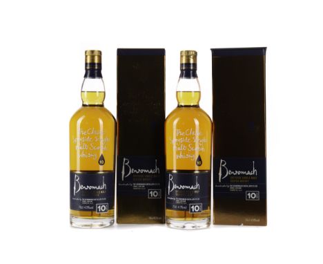 BENROMACH 10 YEARS OLD (2) Single Malt Scotch Whisky 70cl, 43% volume, in carton. Two bottles.
