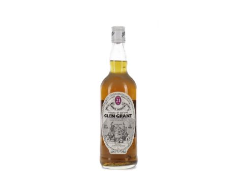 GLEN GRANT 21 YEARS OLD 70° PROOF Single Malt Scotch Whisky 26 2/3 fl.oz, 70° proof.