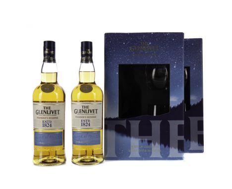 GLENLIVET FOUNDER'S RESERVE GLASS PACK (2) Single Malt Scotch Whisky 70cl, 40% volume, in box with two glasses. Two bottles.