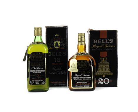 BELL'S ROYAL RESERVE 20 YEARS OLD Blended Scotch Whisky 75.2cl, 70° proof, in carton. BELL'S 12 YEARS OLD Blended Scotch Whis