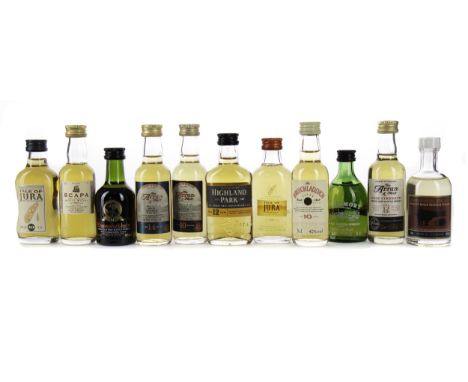 ELEVEN ISLAND SINGLE MALT MINIATURES Single Malt Scotch Whisky Includes Tobermory (40%), Scapa 1985 (40%), Abhainn Dearg (46%