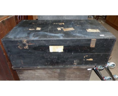 A WWII officer's stained wood trunk