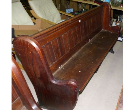 A pine church bench, length 68"
