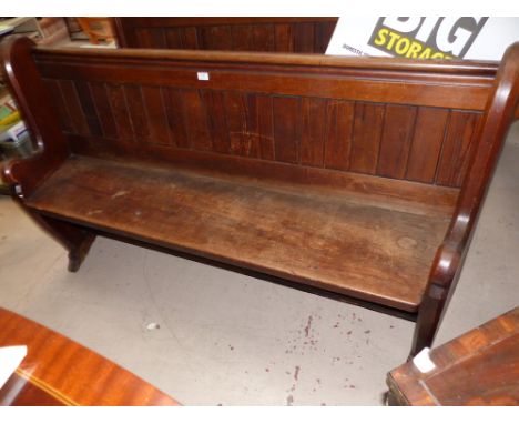 A pine church bench, length 68"