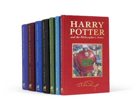 Rowling, J. K., Harry Potter, a set of seven Deluxe First Editions, comprising: first impressions Harry Potter and the Philos