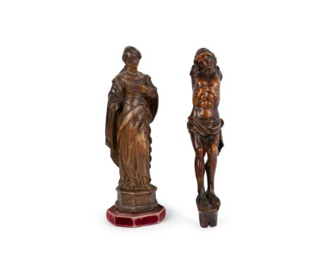 A North European carved boxwood Corpus Christi, probably Flemish, early 18th century, the figure of Christ with missing arms 