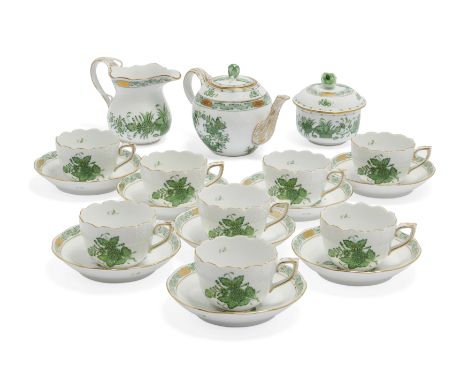 A Herend porcelain 'Indian Basket' (FV) pattern part tea and coffee service, second half 20th century, blue printed marks, gi