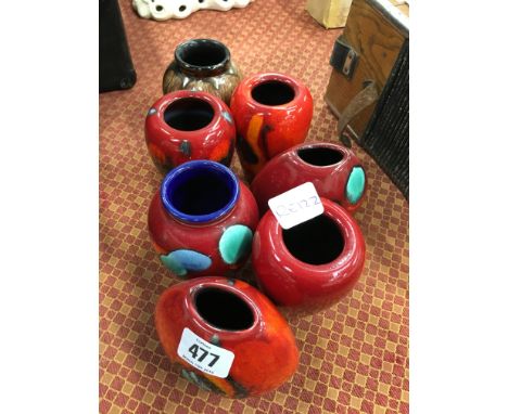 Seven various Poole Pottery Living Glaze miniature vases.