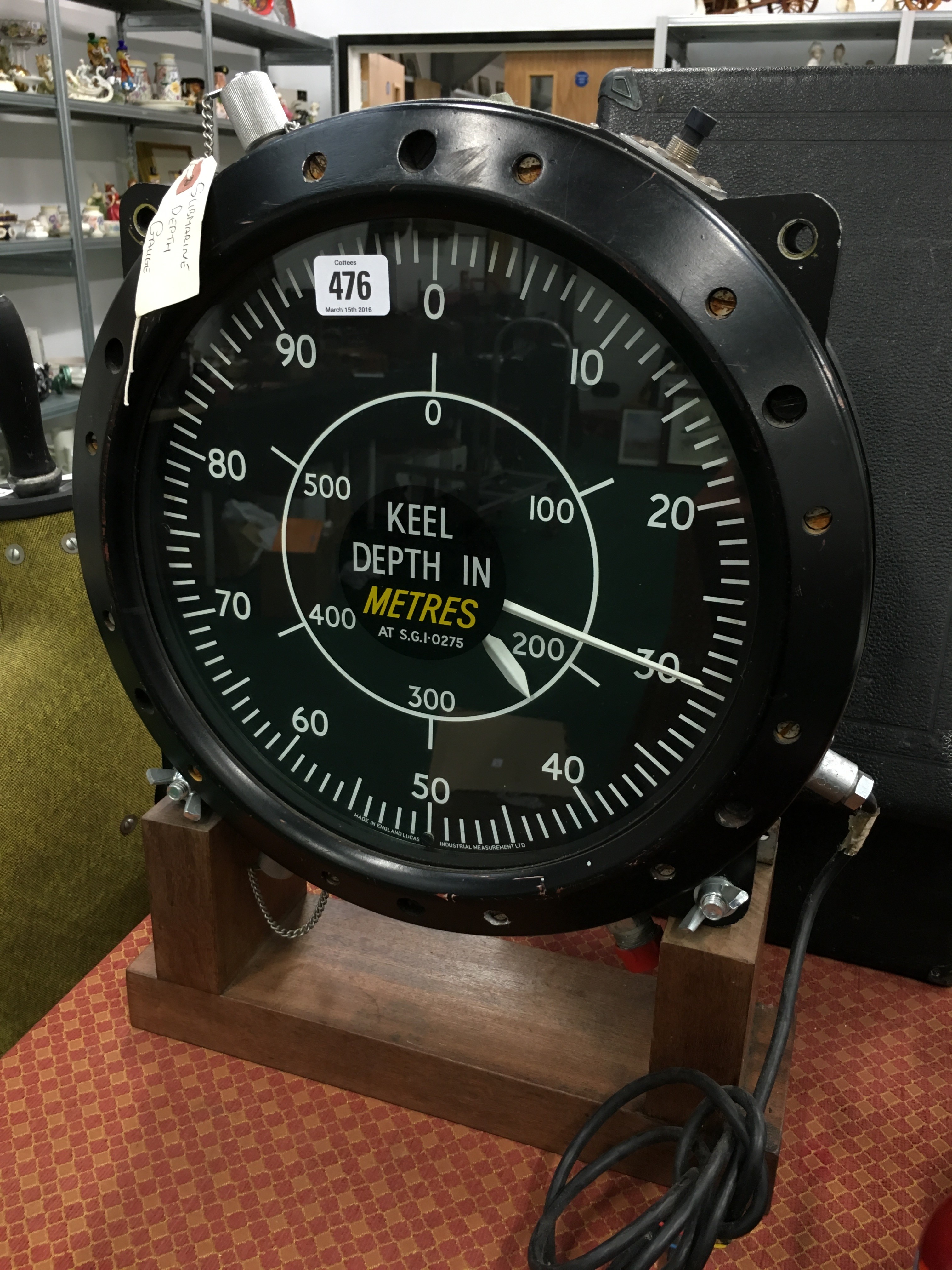 A submarine depth gauge by Lucas Industrial Measurement Ltd.