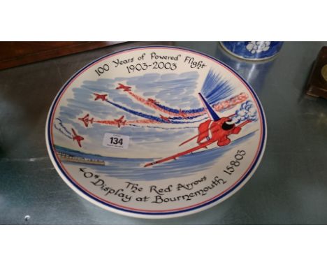 A Poole Pottery Red Arrows dish commemorating 100 Years of Powered Flight 1903 - 2003.