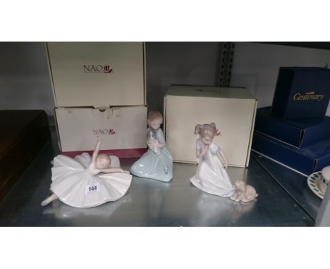 Three various Nao china figures modelled as Young Girls.