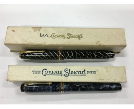 Two vintage Conway Stewart's in original boxes to include a Conway Stewart 58 Cracked Ice together with a Conway Stewart 388.