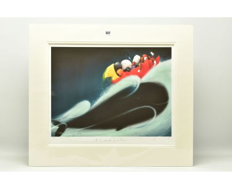 DOUG HYDE (BRITISH 1972) 'A WHALE OF A TIME', a signed limited edition print on paper depicting dogs riding on a whale's back