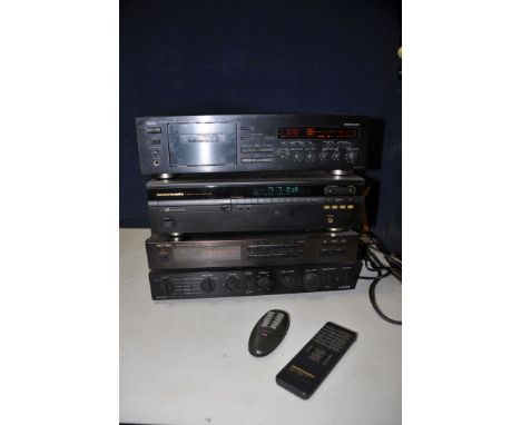 A COLLECTION OF AUDIO EQUIPMENT comprising a Audiolab 8000A amplifier, Rotel RT950BX stereo tuner, Marantz CD62 cd deck and a