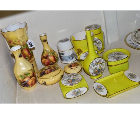 AYNSLEY 'ORCHARD GOLD' PATTERN GIFTWARE TOGETHER WITH A GROUP OF CARLTONWARE TRINKET BOXES, comprising an 'Orchard Gold' patt