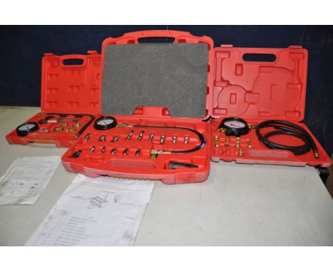 A DEISEL ENGINE COMPRESSION TESTER, along with two gas cylinder compression testers (3)