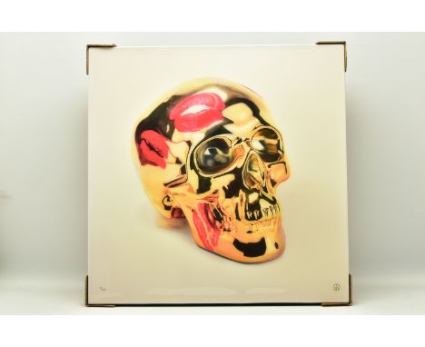 RORY HANCOCK (WALES 1987) 'LOVE ME FOREVER', a boxed signed artist proof edition box canvas print of a skull, 9/10 with certi