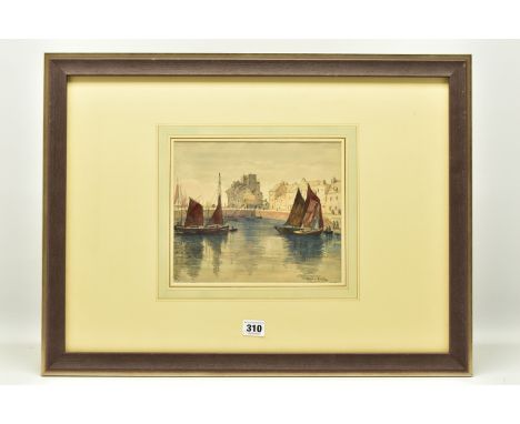 MARTIN HARDIE (1875-1952) 'THE INNER BASIN CONCARNEAU', a French Harbour scene with fishing boats, signed and dated 1920 bott